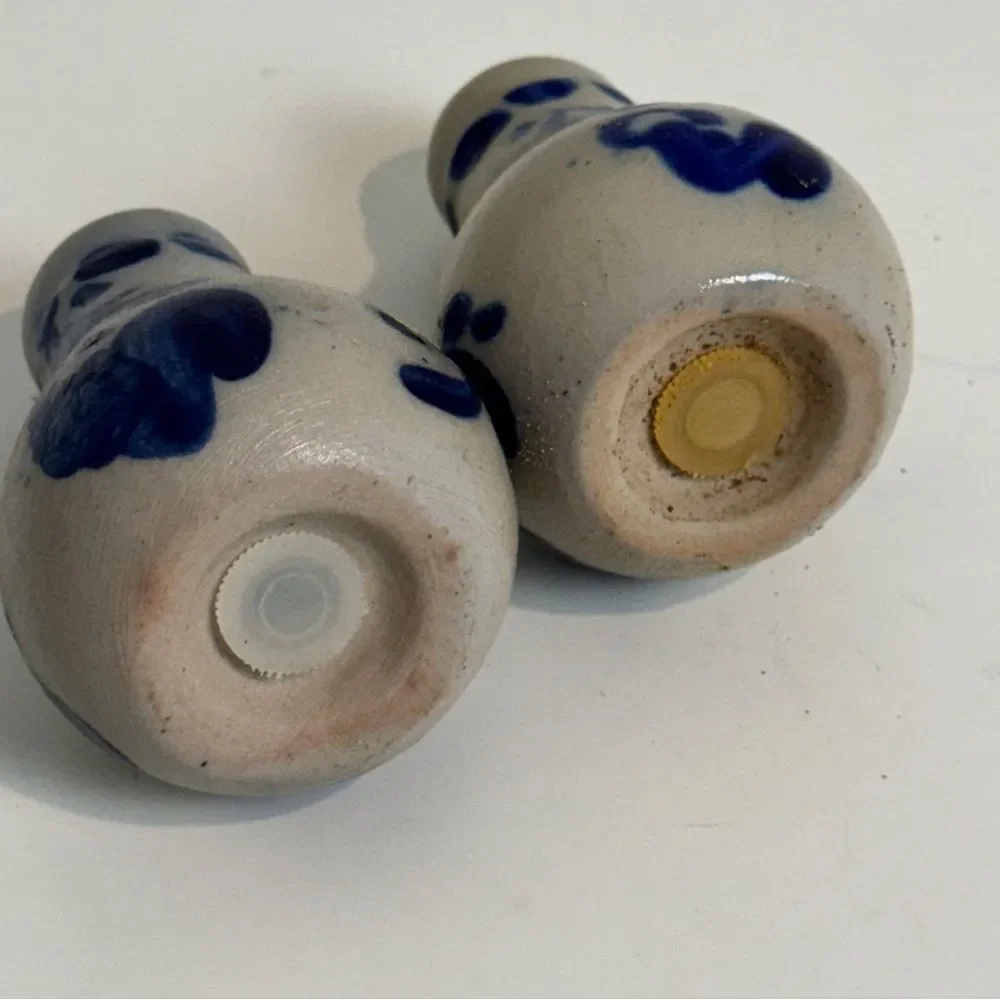 Vintage Salt Glazed German Stoneware Salt & Pepper Shaker Set